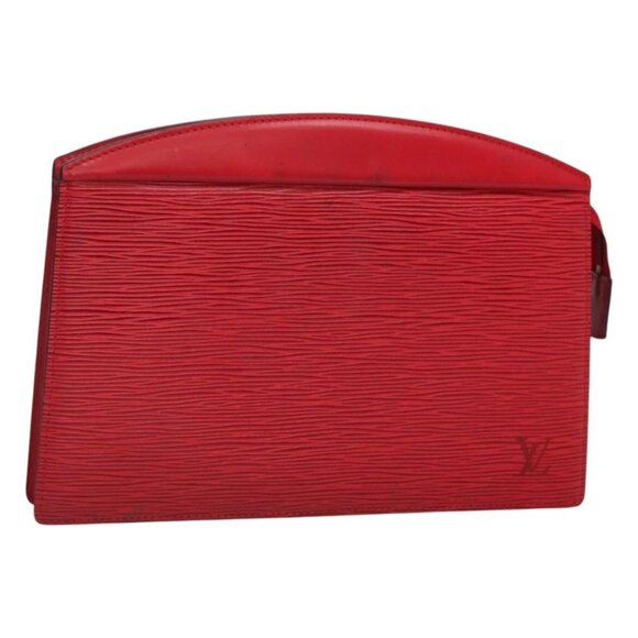 LOUIS VUITTON Epi Trousse Crete Clutch Bag Red